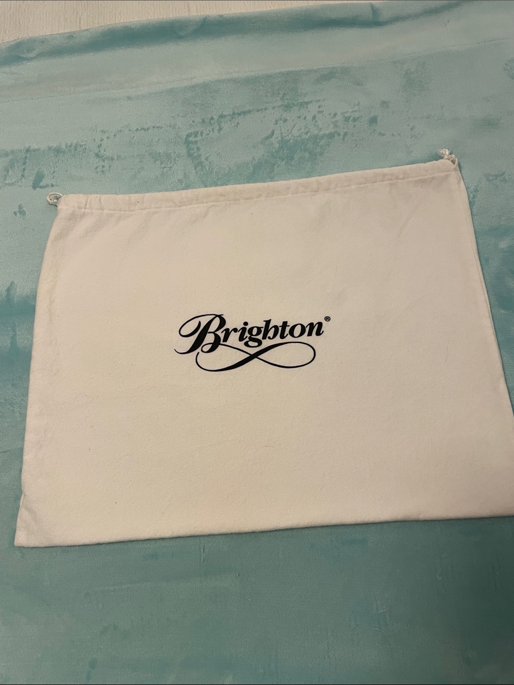 Brighton Cream Canvas Drawstring dust Pouch 15.5 tall X 18.5  small blemish
